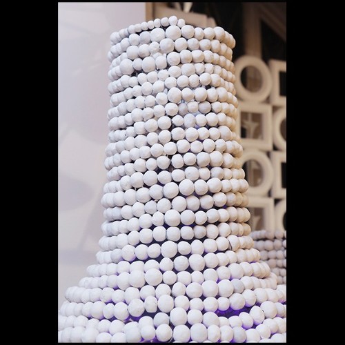 Vase hand-made in metal structure PC-Argile Balls Large