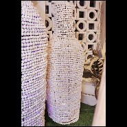 Vase fabriqué à la main avec structure en métal PC-Argile Balls Medium
