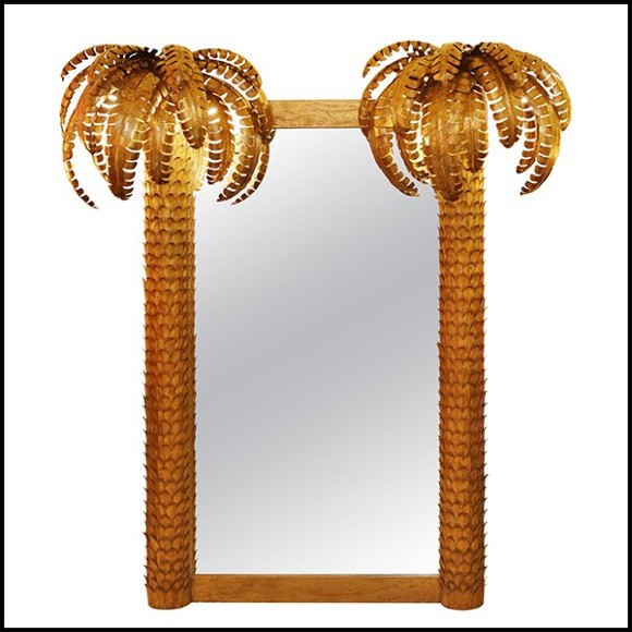 Mirror with frame in golded metal PC-Gilded Double Palmer