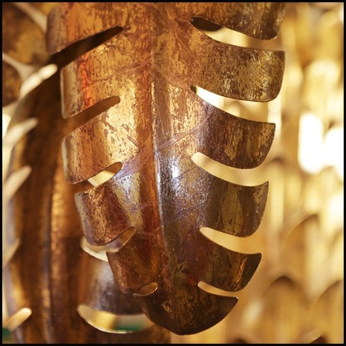 Mirror with frame in golded metal PC-Gilded Double Palmer