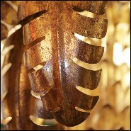 Mirror with frame in golded metal PC-Gilded Double Palmer