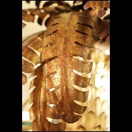 Mirror with frame in golded metal PC-Gilded Double Palmer