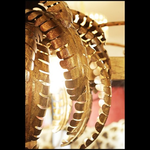 Mirror with frame in golded metal PC-Gilded Double Palmer