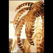 Mirror with frame in golded metal PC-Gilded Double Palmer