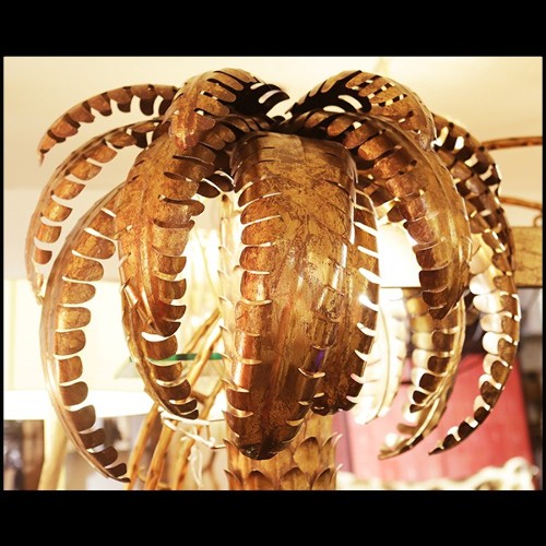 Mirror with frame in golded metal PC-Gilded Double Palmer