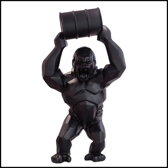 Sculpture in Black Matt Resine Orlinski PC-Gorilla Kong Black