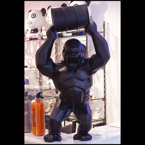 Sculpture in Black Matt Resine Orlinski PC-Gorilla Kong Black