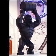 Sculpture en résine noir mat Orlinski PC-Gorilla Kong Black