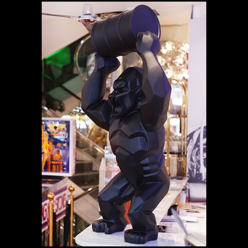 Sculpture en résine noir mat Orlinski PC-Gorilla Kong Black