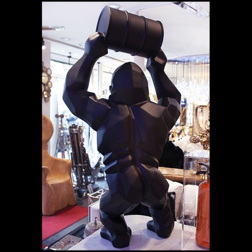 Sculpture en résine noir mat Orlinski PC-Gorilla Kong Black