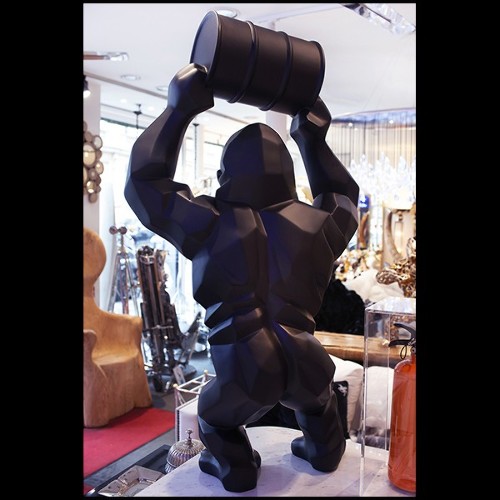 Sculpture in Black Matt Resine Orlinski PC-Gorilla Kong Black
