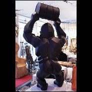 Sculpture en résine noir mat Orlinski PC-Gorilla Kong Black