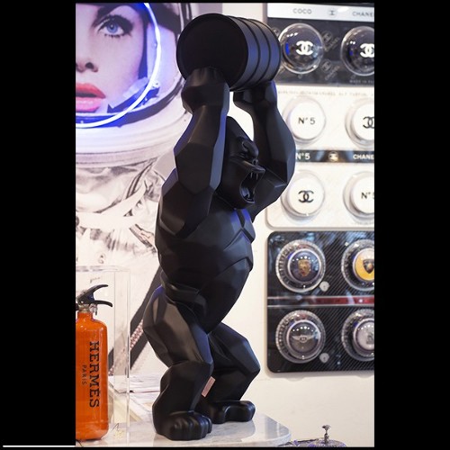 Sculpture in Black Matt Resine Orlinski PC-Gorilla Kong Black
