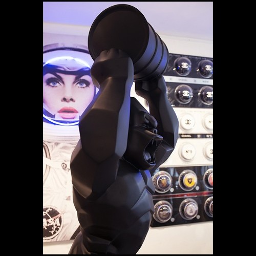 Sculpture en résine noir mat Orlinski PC-Gorilla Kong Black