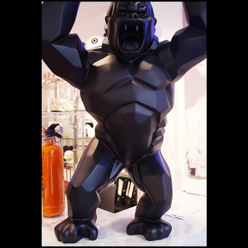 Sculpture en résine noir mat Orlinski PC-Gorilla Kong Black