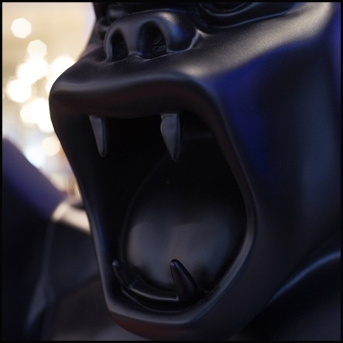 Sculpture en résine noir mat Orlinski PC-Gorilla Kong Black