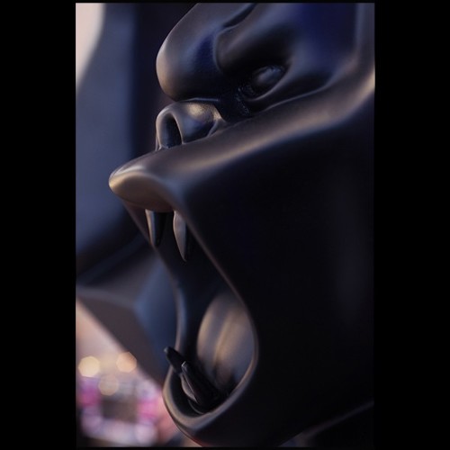 Sculpture en résine noir mat Orlinski PC-Gorilla Kong Black
