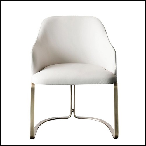 Armchair with White Leather 150-Sybil