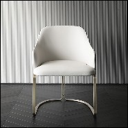 Fauteuil en cuir blanc 150-Sybil