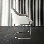 Fauteuil en cuir blanc 150-Sybil