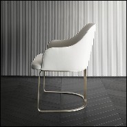 Fauteuil en cuir blanc 150-Sybil