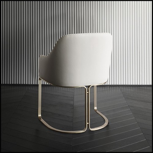 Fauteuil en cuir blanc 150-Sybil