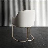 Fauteuil en cuir blanc 150-Sybil