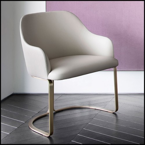 Fauteuil en cuir blanc 150-Sybil