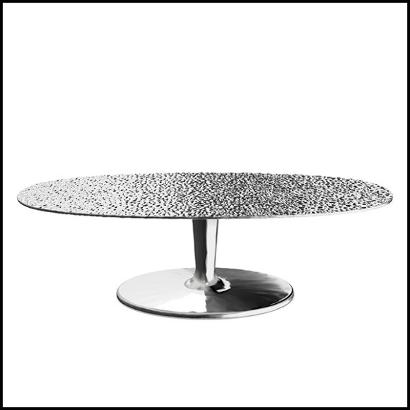 Table basse en aluminium moulé poli 30-Alu Drops