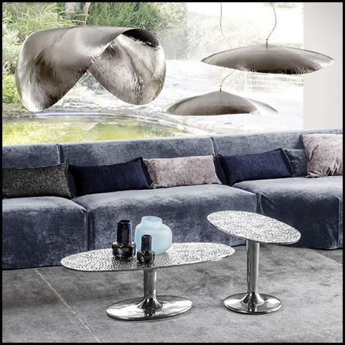 Table basse en aluminium moulé poli 30-Alu Drops