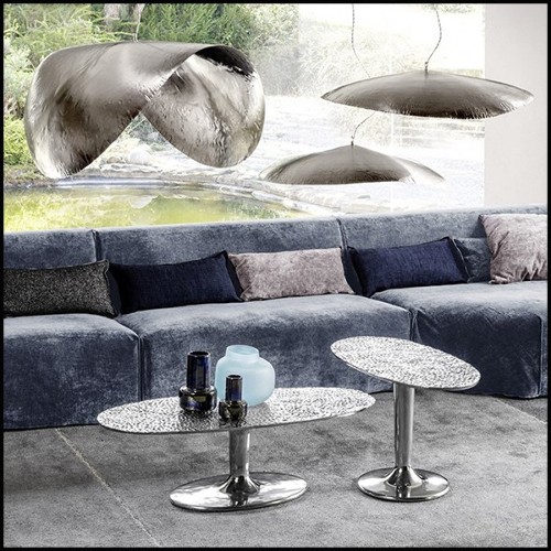 Coffee Table in polished casted aluminium 30-Alu Drops