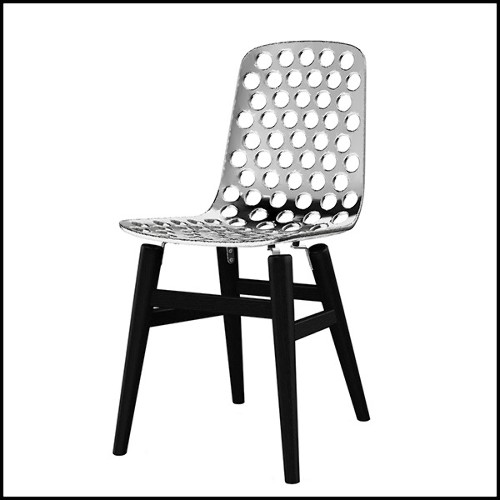 Chair in polished casted aluminium 30-Dotted