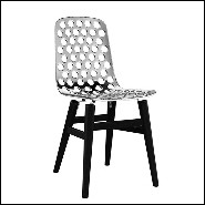 Chair in polished casted aluminium 30-Dotted