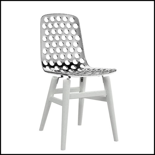 Chaise en fonte d'aluminium poli 30-Dotted