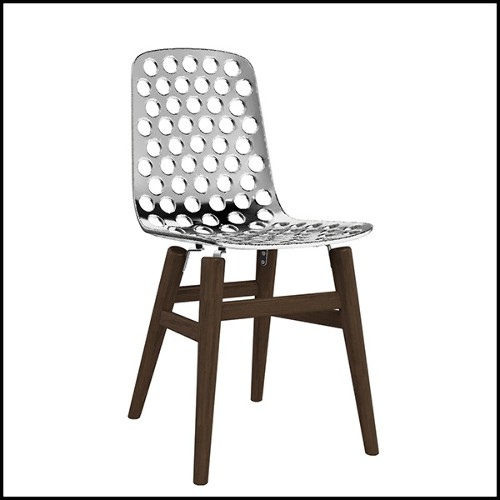 Chaise en fonte d'aluminium poli 30-Dotted