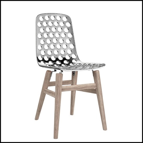 Chair in polished casted aluminium 30-Dotted