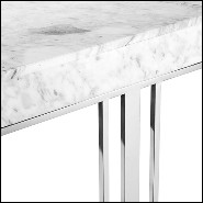 Console avec structure en métal finition cuivre ou gold ou chrome avec marbre blanc 162-Villa