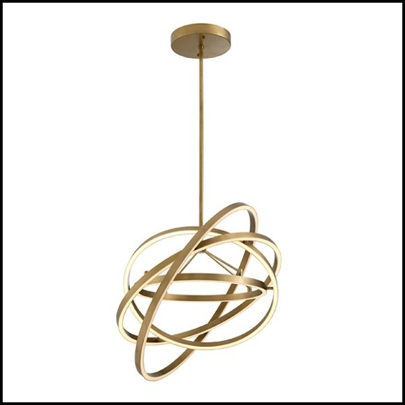 Chandelier in brass in antique finish with integrated LED lights 24-Cassini