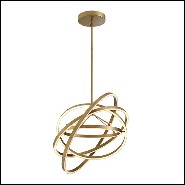 Chandelier en laiton finition antique avec lumières LED intégrées 24-Cassini