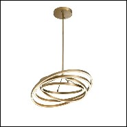 Chandelier en laiton finition antique avec lumières LED intégrées 24-Cassini