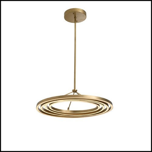 Chandelier en laiton finition antique avec lumières LED intégrées 24-Cassini