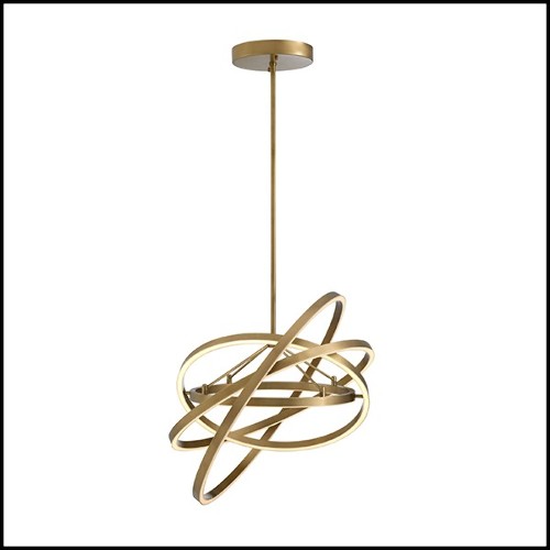 Chandelier in brass in antique finish with integrated LED lights 24-Cassini