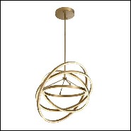 Chandelier en laiton finition antique avec lumières LED intégrées 24-Cassini