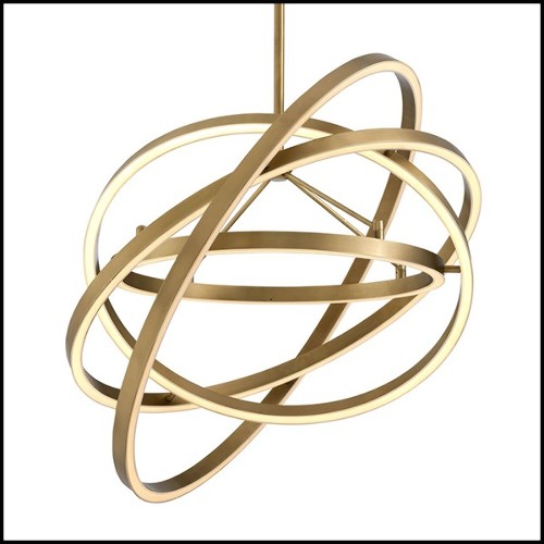 Chandelier in brass in antique finish with integrated LED lights 24-Cassini