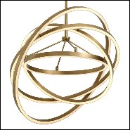 Chandelier en laiton finition antique avec lumières LED intégrées 24-Cassini