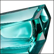 Cendrier en verre cristal 24-Alma Turquoise