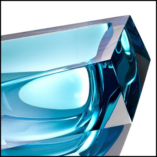 Ashtray in crystal glass 24-Alma Blue