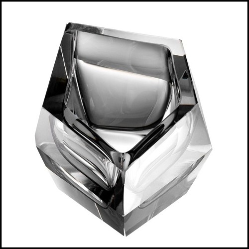 Ashtray in crystal glass 24-Alma Grey