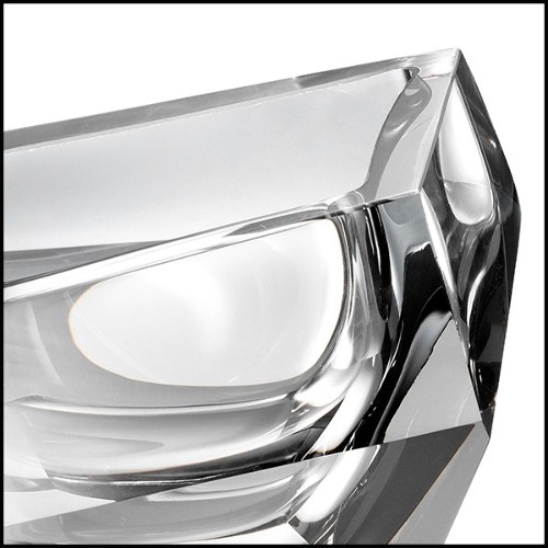 Ashtray in crystal glass 24-Alma Grey