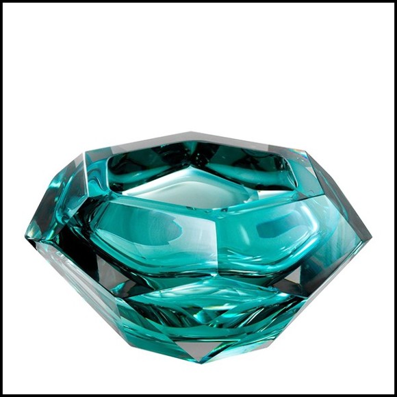 Bowl in crystal glass 24-Las Hayas Turquoise
